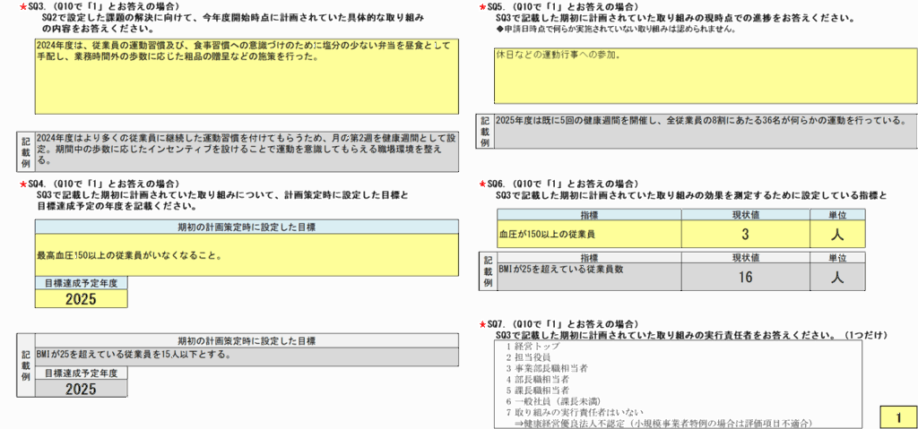 健康経営の具体的な施策　目標　課題